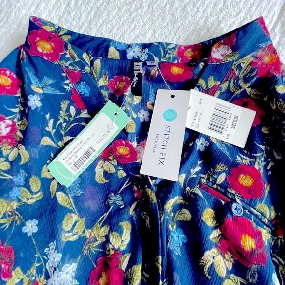 Kut From The Kloth NWT Sinclair floral button up shirt Size medium - Picture 4 of 7